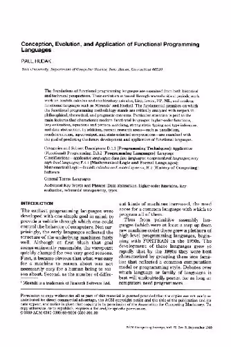 خرید و دانلود نسخه کامل کتاب Conception, evolution, and application of functional programming languages