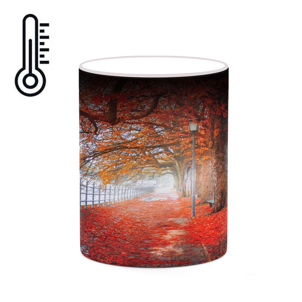 ماگ حرارتی کاکتی طرح منظره پاییزی مدل mgh18594