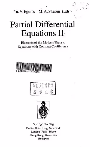 خرید و دانلود نسخه کامل کتاب Partial Differential Equations II: Elements of the Modern Theory. Equations with Constant Coefficients