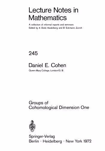 خرید و دانلود نسخه کامل کتاب Groups of Cohomological Dimension One