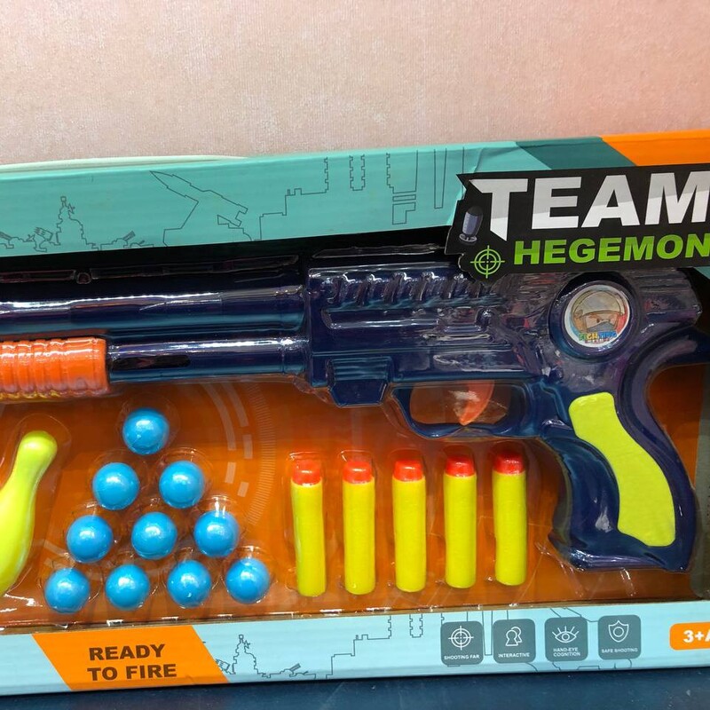 اسباب بازی، پک کامل تفنگ با انواع تیر و سیبل