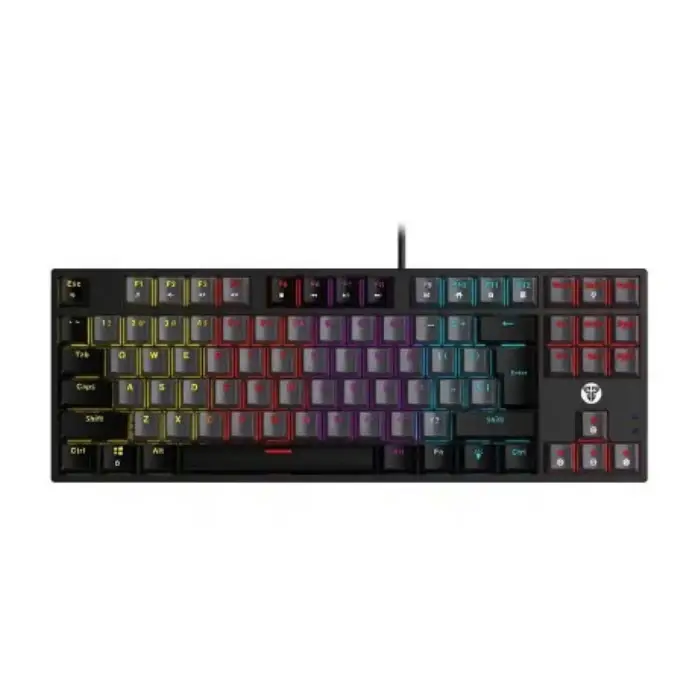 کیبورد باسیم گیمینگ فنتک مدل ATOM87 MK876V2 Gray Blue Switch