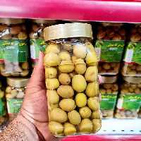 زیتون ارگانیک سوپر ویژه طعم سرکه نمکی سایز درشت نیم کیلو خالص