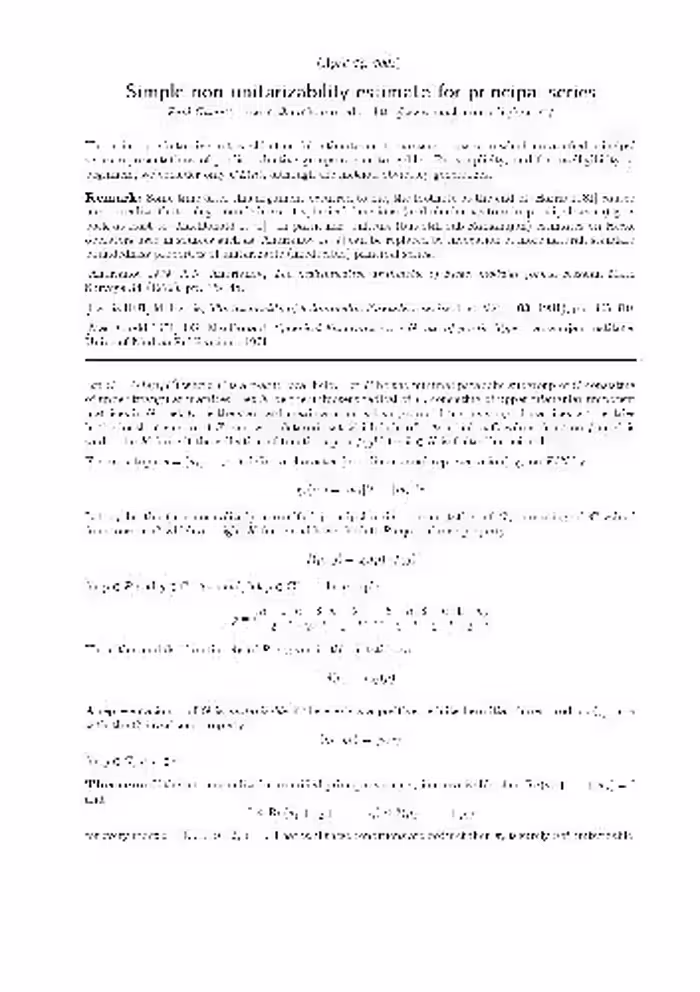 خرید و دانلود نسخه کامل کتاب Simple non-unitarizability estimate for principal series