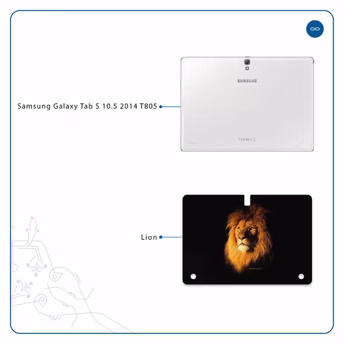 برچسب پوششی ماهوت مدل Lion مناسب برای تبلت سامسونگ Galaxy Tab S 10.5 2014 T805