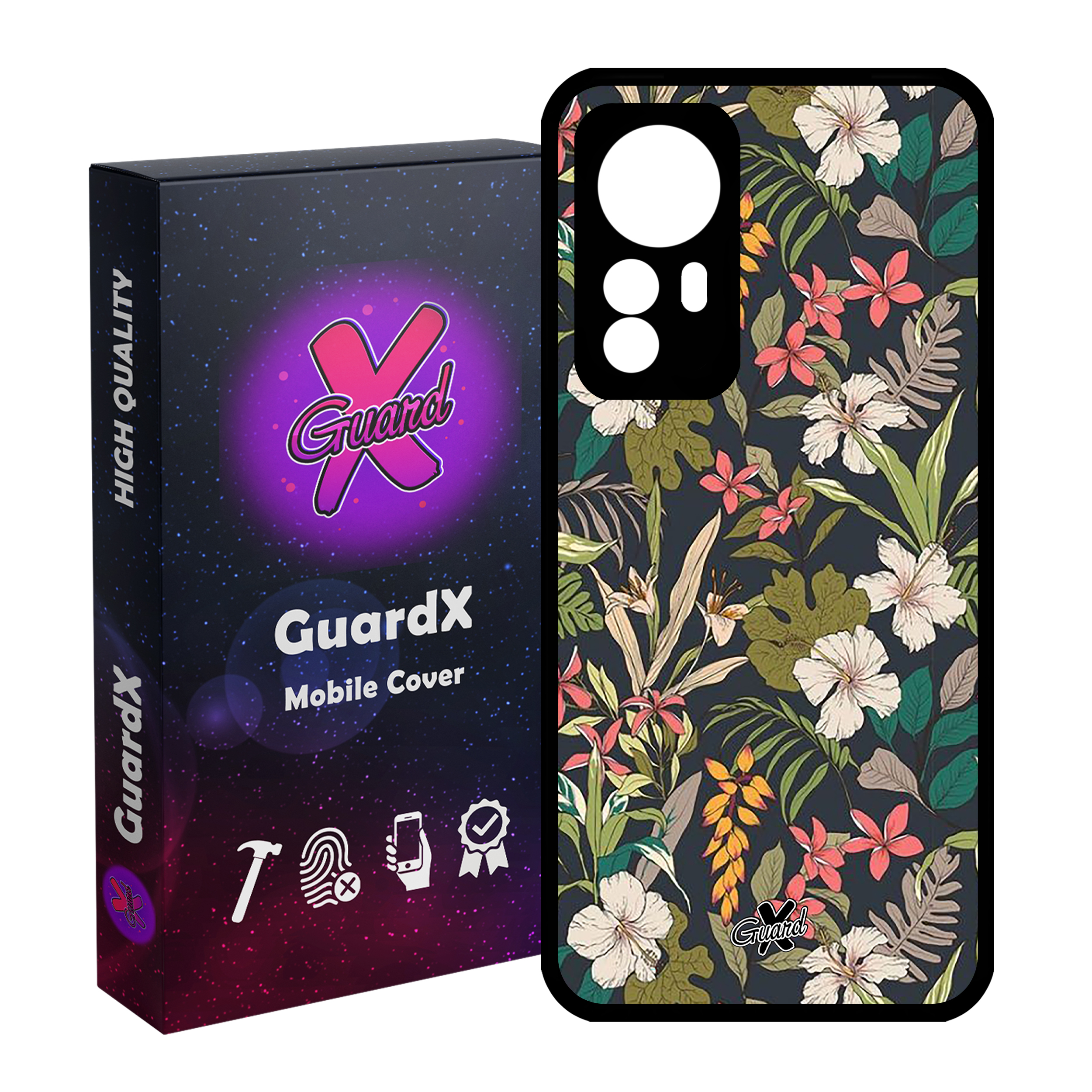 کاور گارد ایکس طرح گل مدل Glass10222 مناسب برای گوشی موبایل شیائومی Mi 12 Pro/Mi 12S Pro