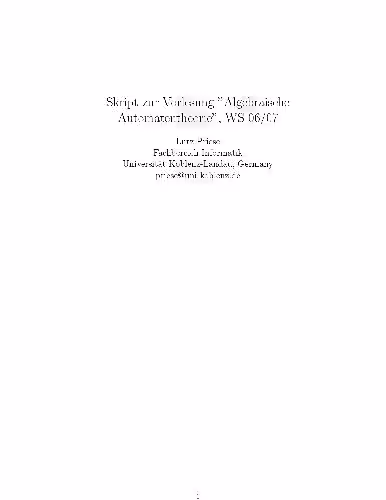 خرید و دانلود نسخه کامل کتاب Algebraische Automatentheorie 001