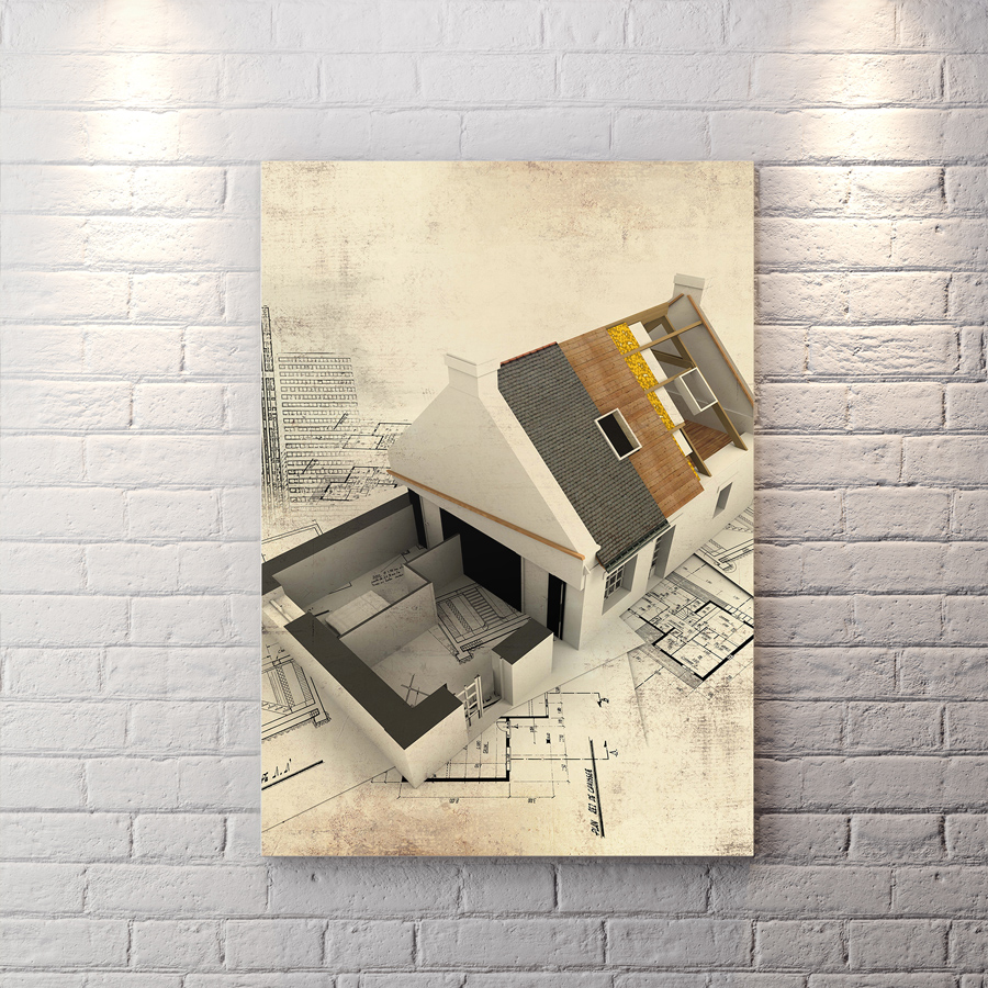 تابلو عکس دکوراتیو طرح شرکت و ساخت و ساز BA-9519