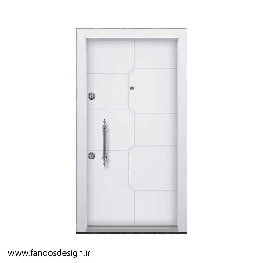 درب سفید ضدسرقت روکش چوب کد MT504