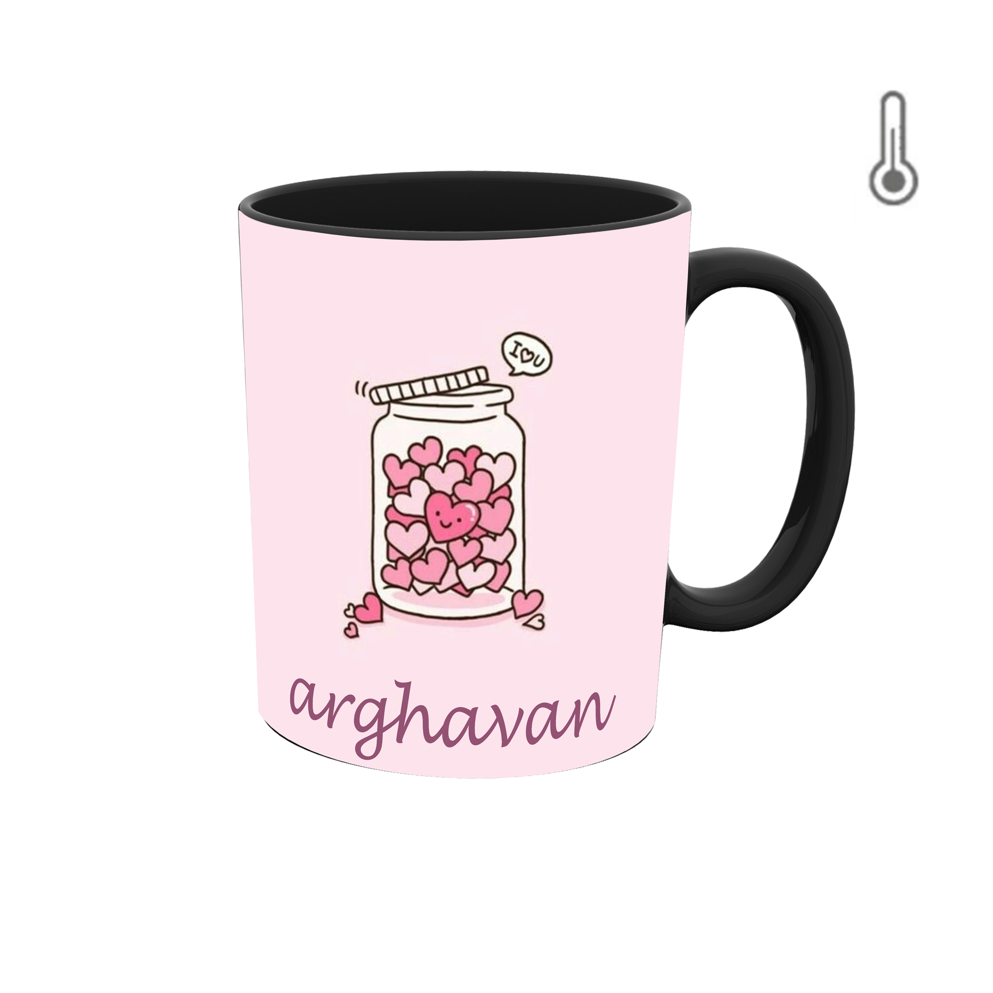 ماگ حرارتی طرح اسم ارغوان مدل قلب کد 7