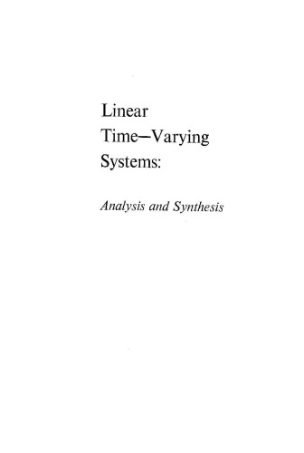 خرید و دانلود نسخه کامل کتاب Linear Time-Varying Systems: Analysis and Synthesis