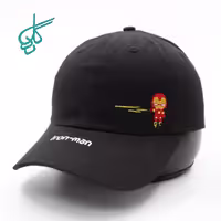خرید کلاه نقابدار بیسبالی كتان مينيمال گلدوزي IRONMAN مشکی کد 2816112 - ردگل
