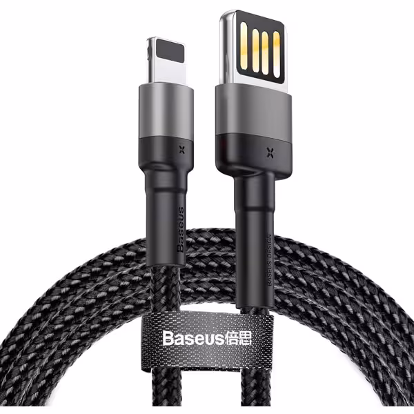 کابل USB به لایتنینگ باسئوس  Baseus Cafule Cable（special edition）USB For iP 1.5A 2M Grey Black