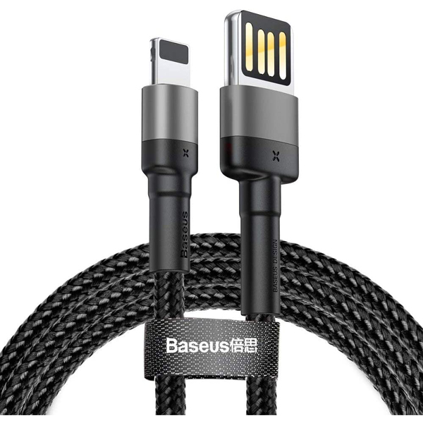 کابل USB به لایتنینگ باسئوس Baseus Cafule Cable(special edition)USB For iP 1.5A 2M Grey Black