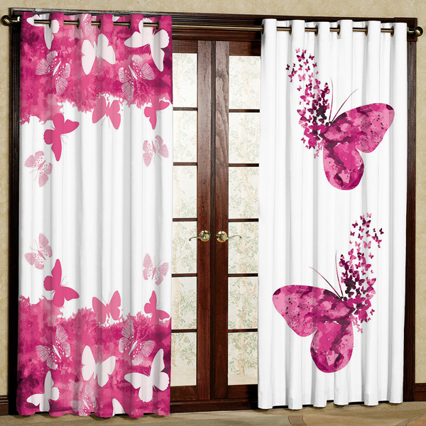 پرده مدل پروانه چاپی هازان پانچی کد 74 سایز 200x140 سانتی متر