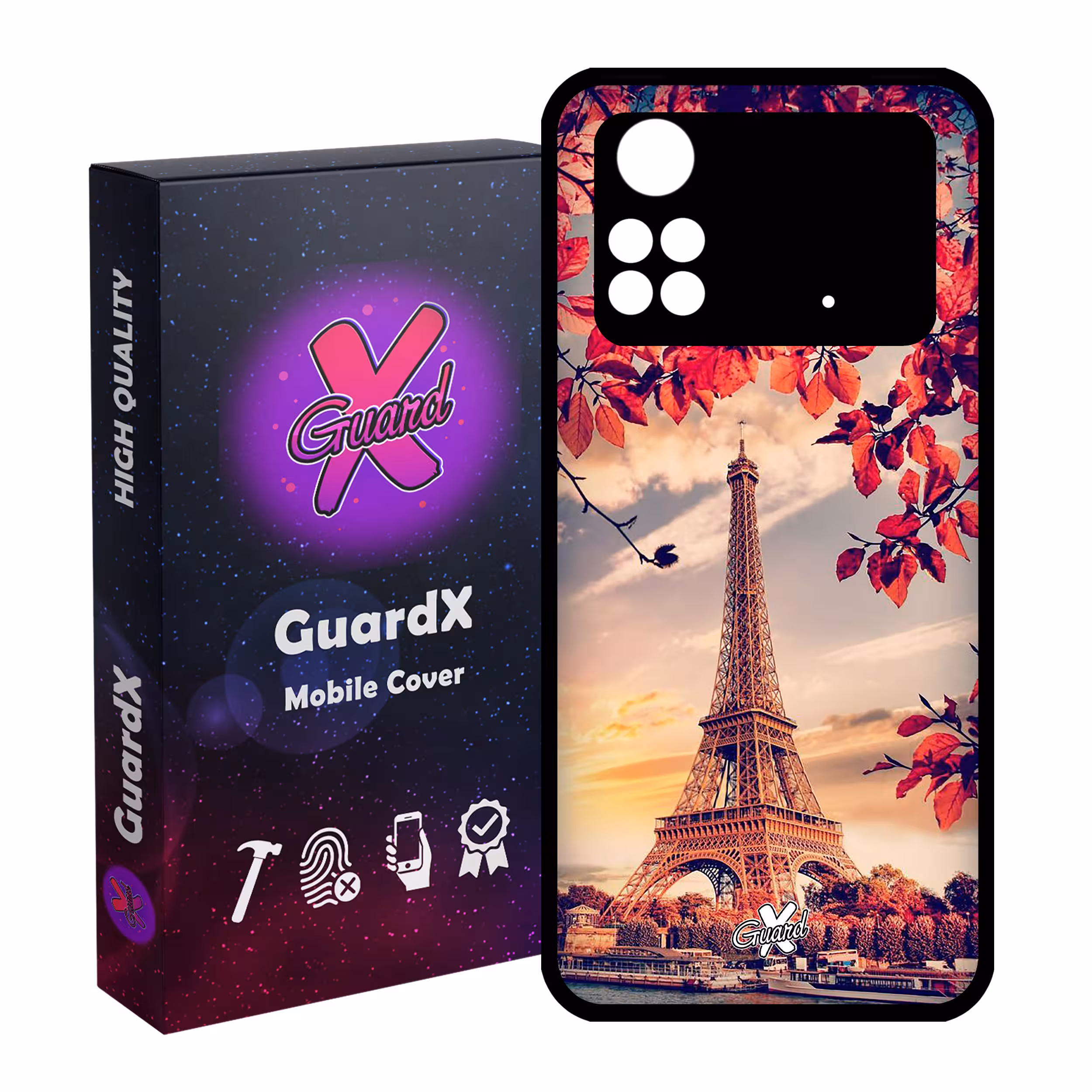 کاور گارد ایکس طرح Eiffel Tower مدل Glass10125 مناسب برای گوشی موبایل شیائومی Poco M4 Pro 4G