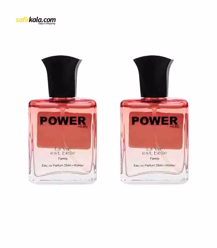 عطر جیبی زنانه پاور پالس مدل La vie est belle حجم 25 میلی لیتر مجموعه 2 عددی