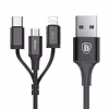 کابل تبدیل USB به microUSB/لایتنینگ/USB-C باسئوس مدل CA3IN1-ZY طول 1.2 متر