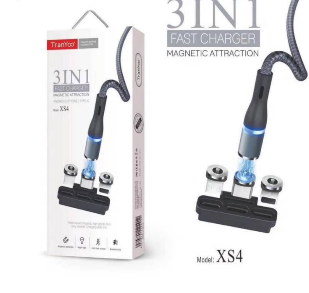 کابل تبدیل USB به لایتنینگ / microUSB / USB-C ترانیو مدل XS4 طول 1 متر