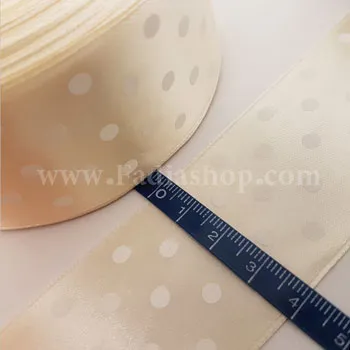 روبان 40 خالدار شیری 25