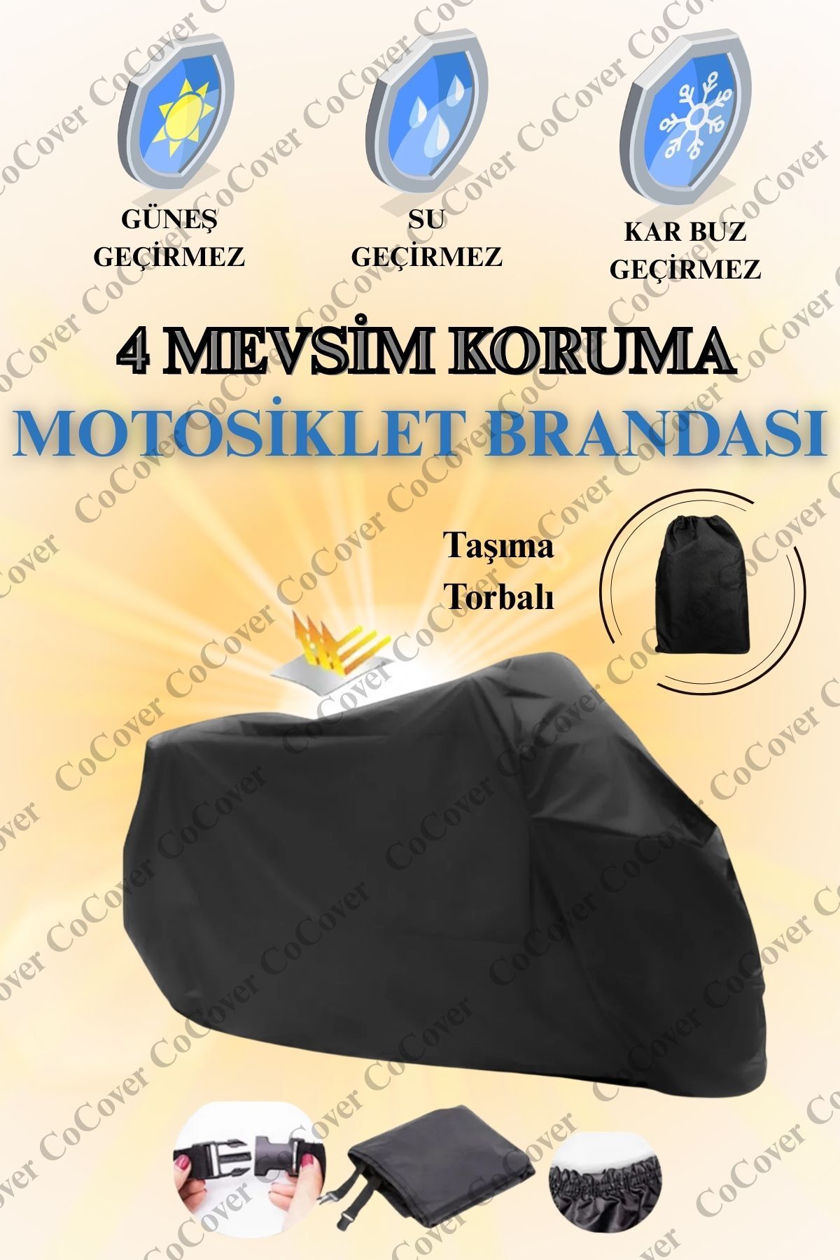 چادر موتورسیکلت مشکی COCOVER HONDA ACTIVEA 125 برزنت موتور سیکلت سازگار MODA