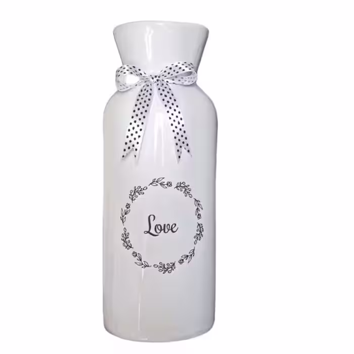 گلدان دکوری مدل استوانه طرح love کد 00