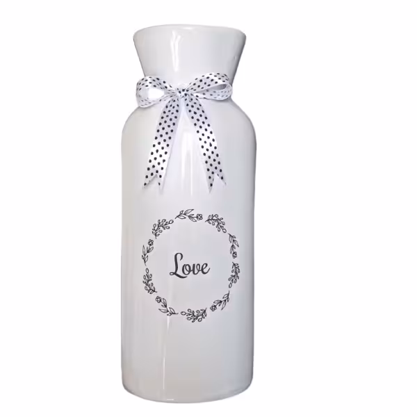 گلدان دکوری مدل استوانه طرح love کد 00
