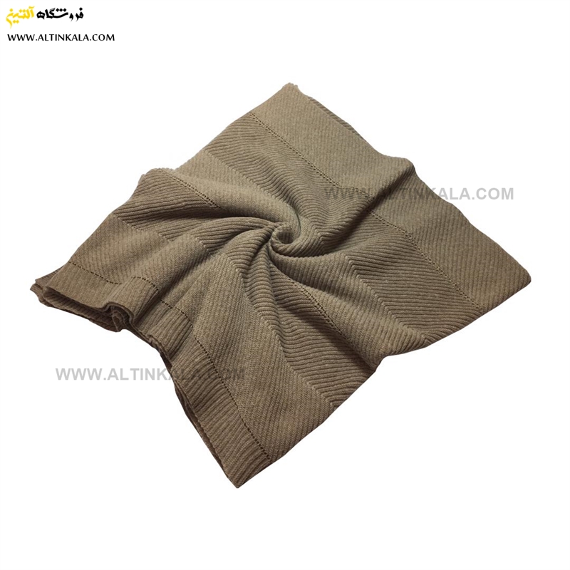 شال مبل بافت سوپر (تراکم بالا) طرح کجراه سایز 160×220 خاکی