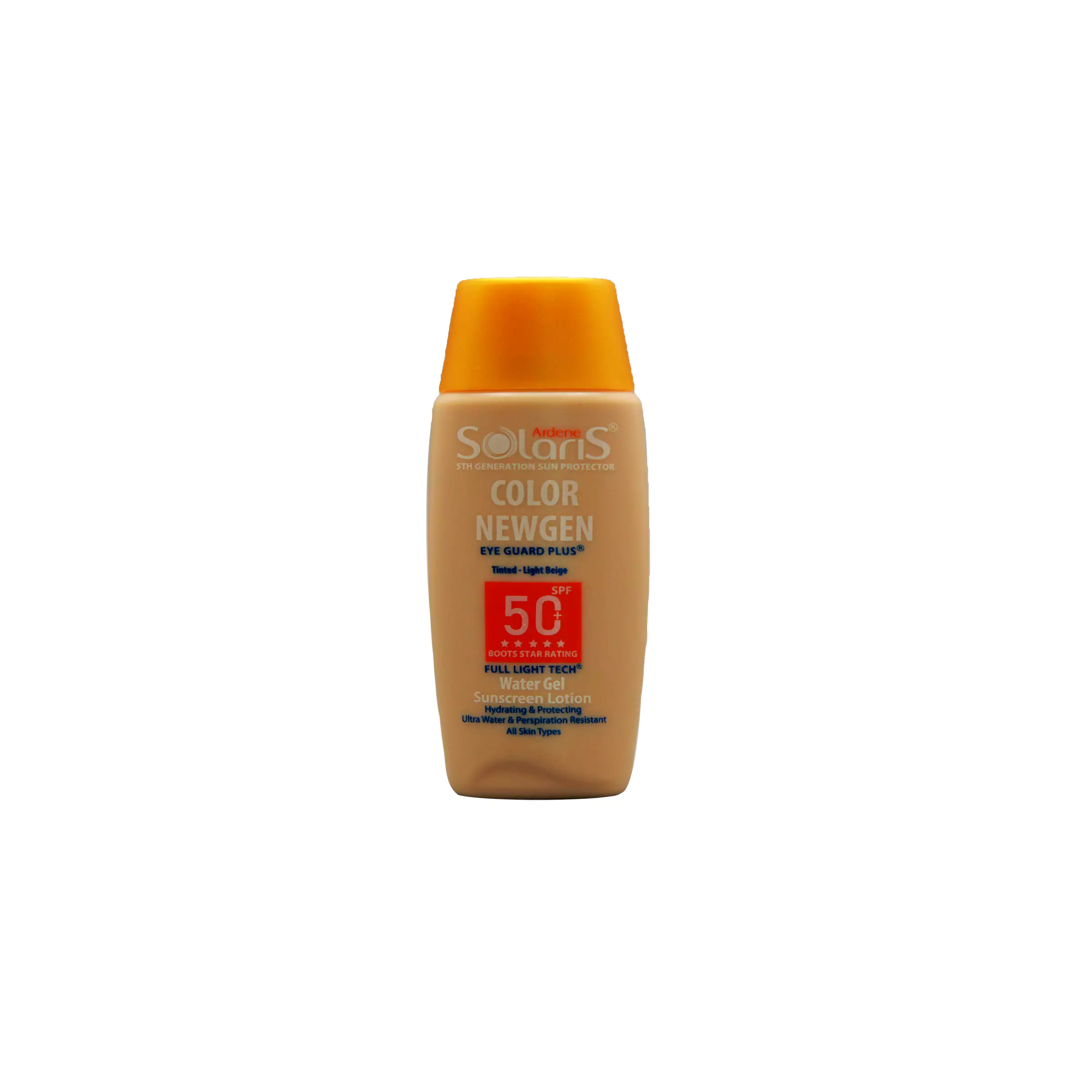 لوسیون آبی ضد آفتاب رنگی فاقد چربی انواع پوست آردن سولاریس (SPF50)