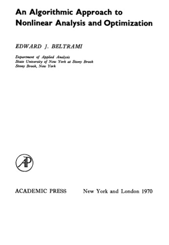 خرید و دانلود نسخه کامل کتاب An Algorithmic Approach to Nonlinear Analysis and Optimization
