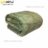 پتو گلبافت برجسته یکنفره رنگ سبز سدری سایز 160×220