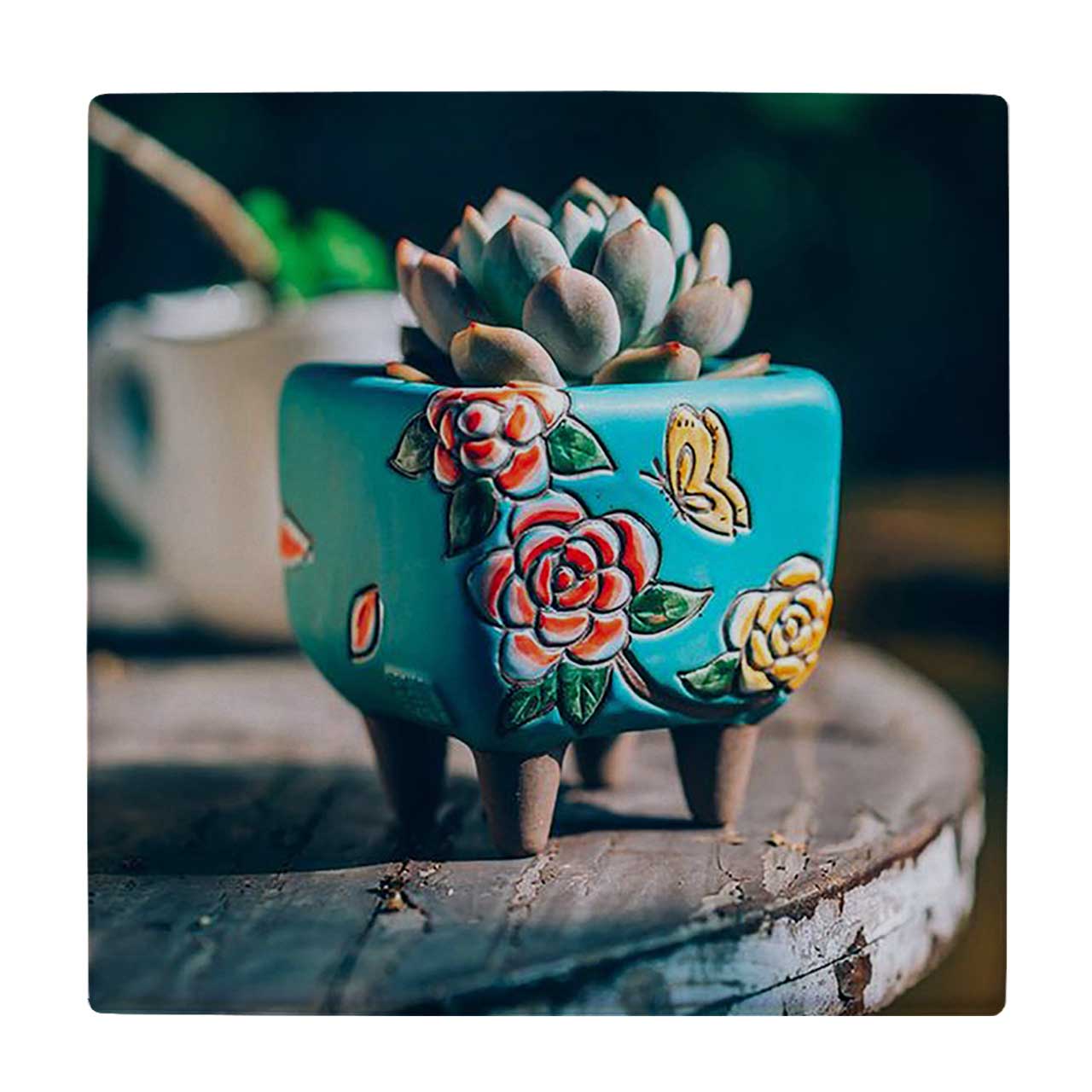  کاشی کارنیلا طرح گلدان کاکتوس کد wkk666