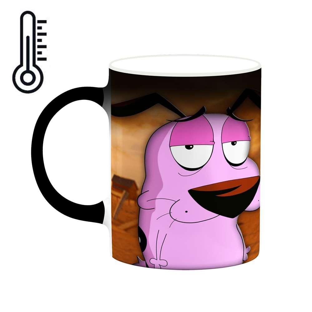 ماگ حرارتی کاکتی طرح کارتون Courage The Cowardly Dog مدل mgh22417