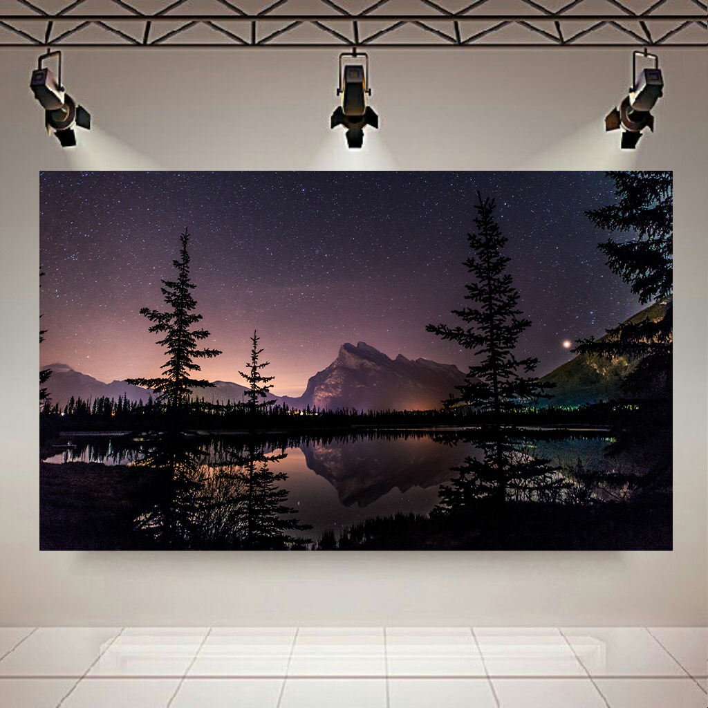 تابلو بوم طرح طبیعت مدل آسمان ستاره ای کد AR2590