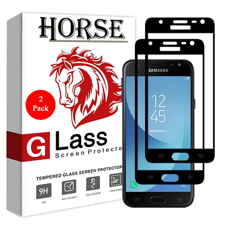 محافظ صفحه نمایش 5D هورس مدل FAG مناسب برای گوشی موبایل سامسونگ Galaxy J3 2017 بسته دو عددی | کالا برتری