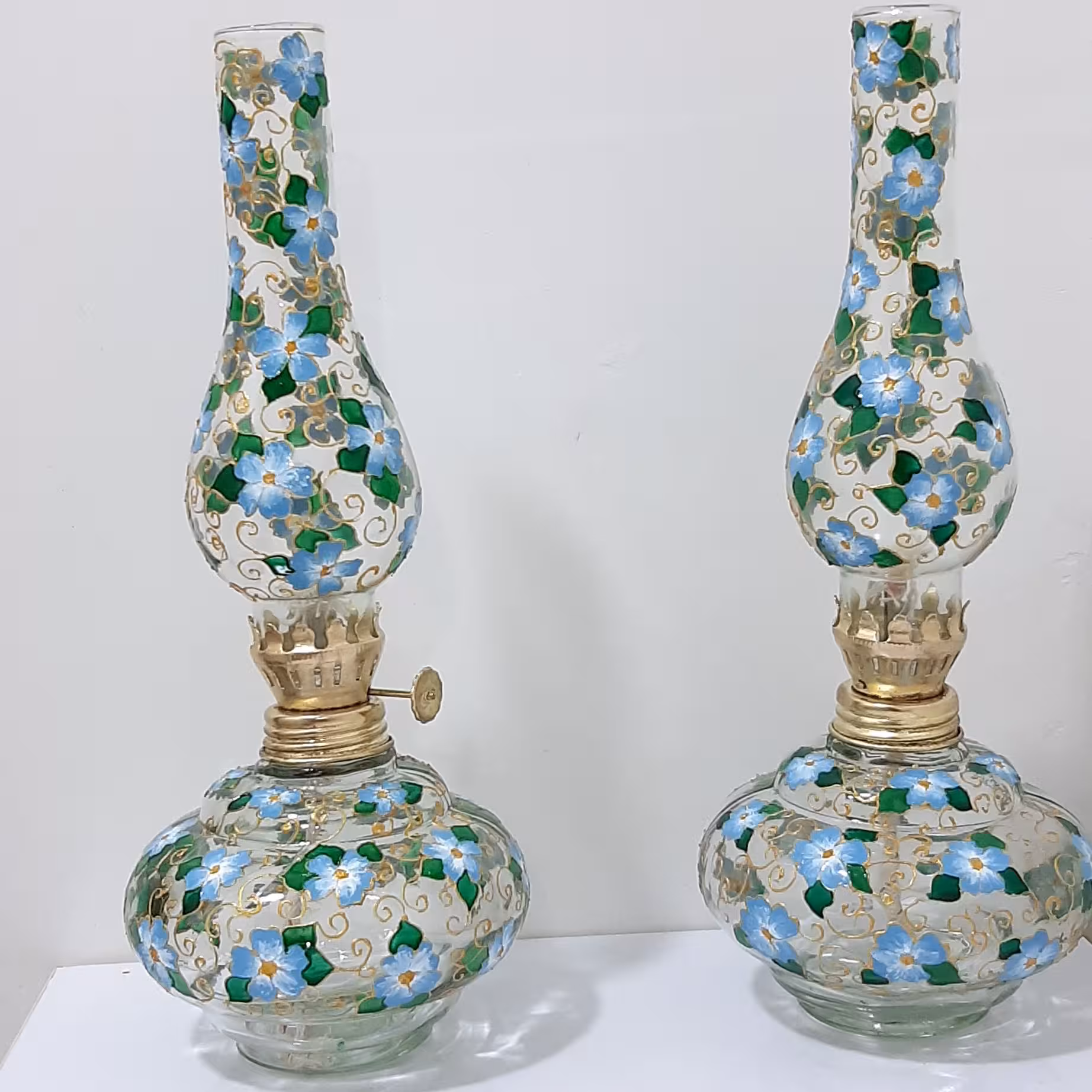 چراغ گرد سوز طرح سما  نقاشی با تکنیک ویترای 