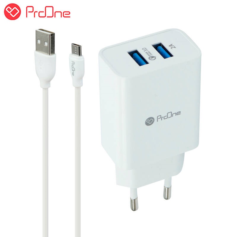 شارژر دیواری فست شارژ ProOne PWC520 3A QC3 18W   کابل میکرو یو اس بی