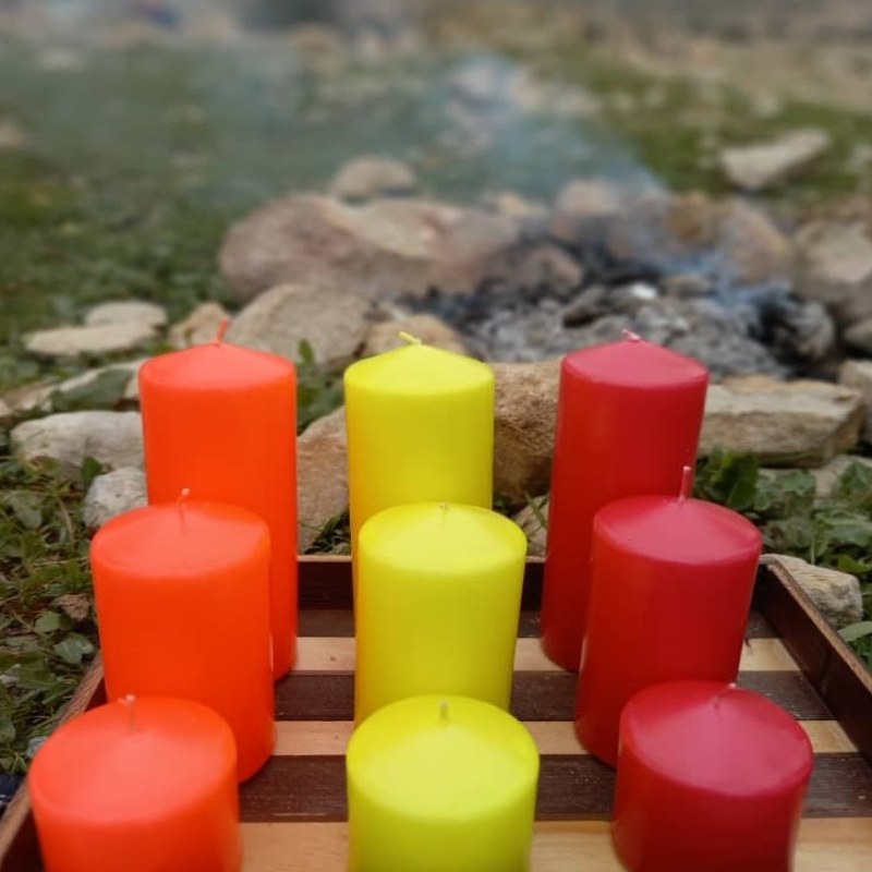 شمع استوانه ای قطر 6  سرخابی