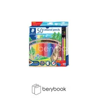 staedtler / استدلر / مداد رنگی / 50 رنگ / جعبه مقوایی / 2 مداد متالیک   2 تراش / آلمان