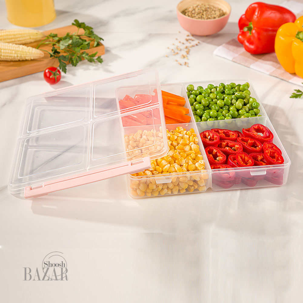 ظرف فریزری چهارخانه بزرگ لیمون کد 228