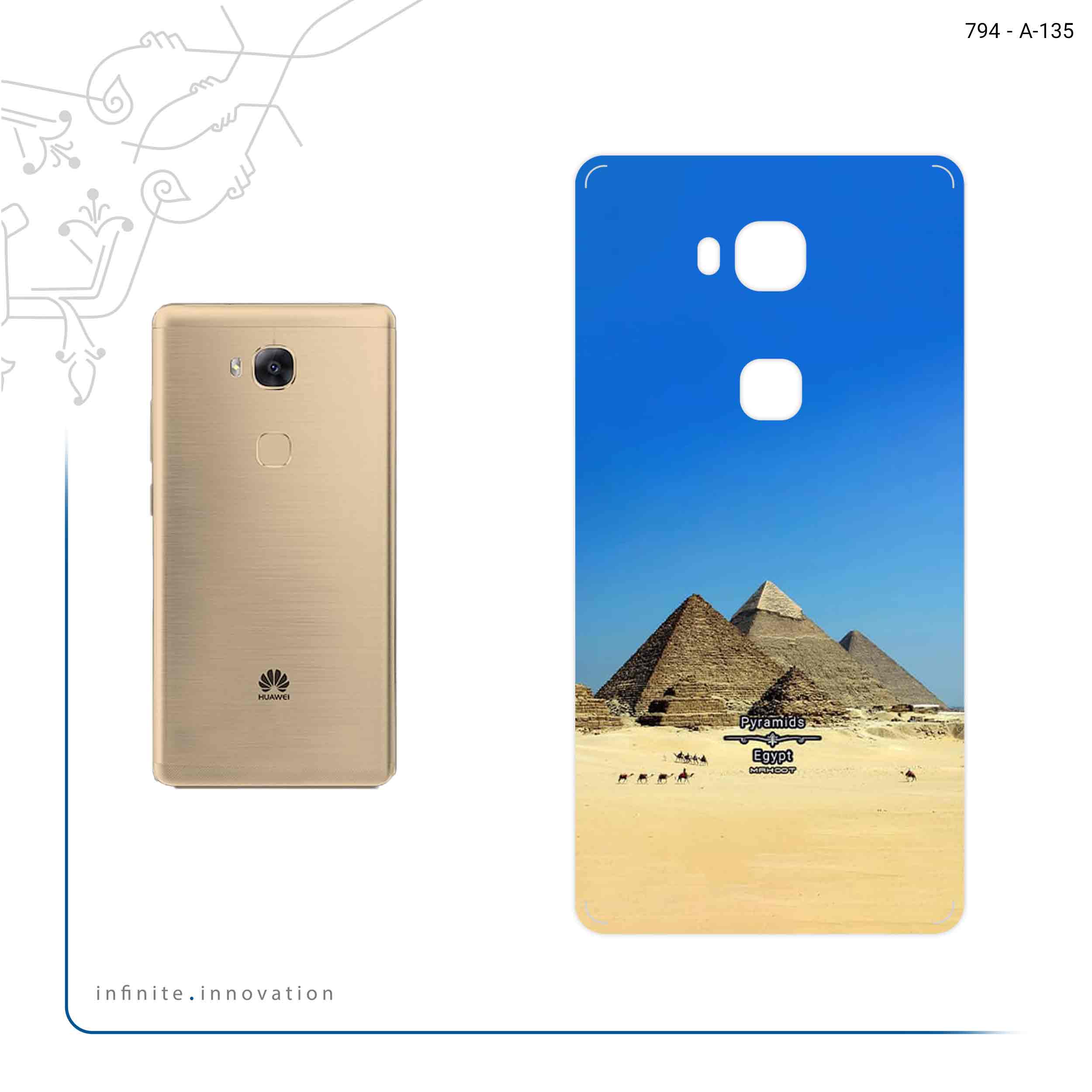 برچسب پوششی ماهوت مدل Pyramids of Egypt مناسب برای گوشی موبایل هوآوی GR5