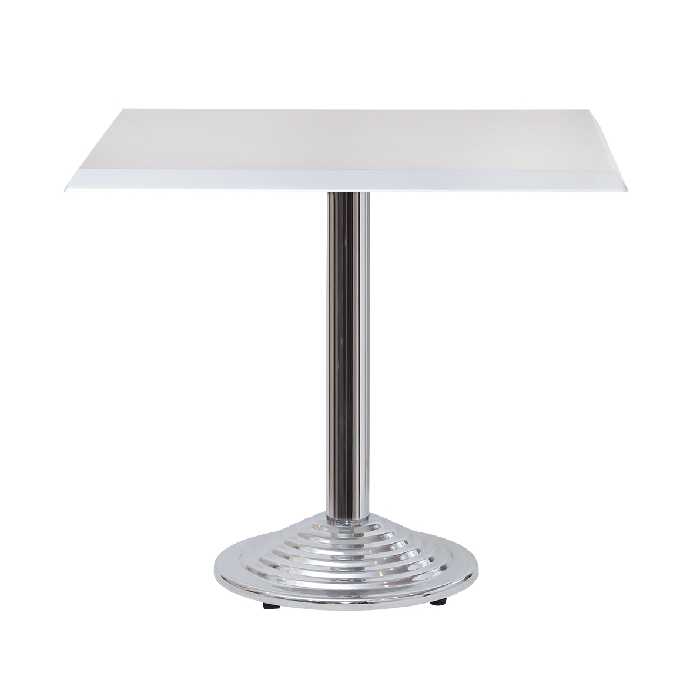 میز مربع نظری با پایه چدنی کروم