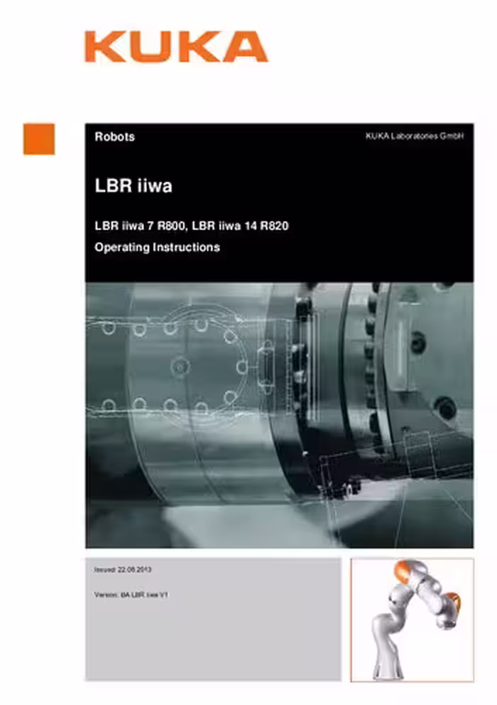 خرید و دانلود نسخه کامل کتاب KUKA LBR iiwa Operating Instructions