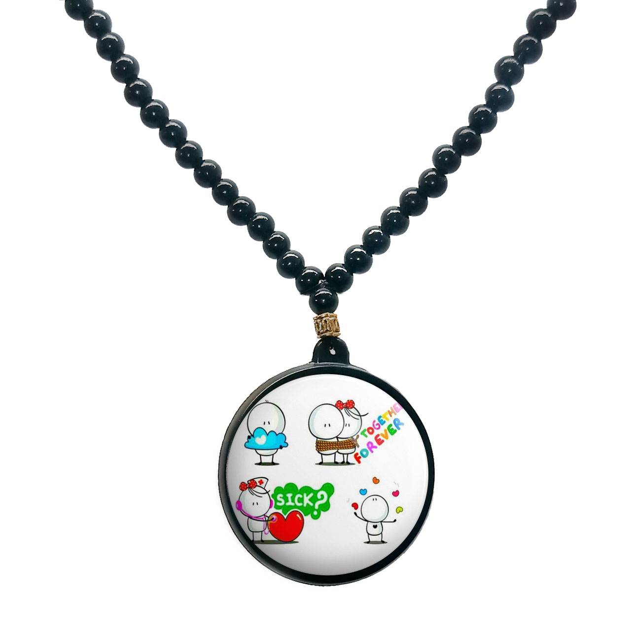 گردنبند پرمانه طرح عاشقانه کد pmd.5525 مدل دو طرفه