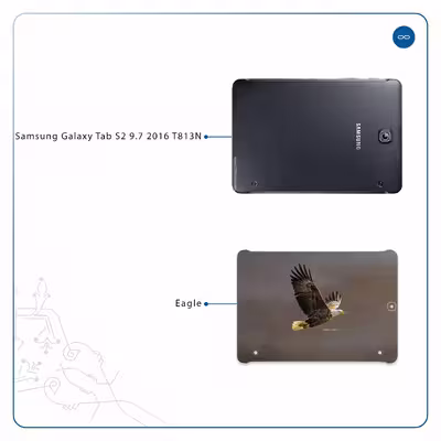 برچسب پوششی ماهوت مدل Eagle مناسب برای تبلت سامسونگ Galaxy Tab S2 9.7 2016 T813N