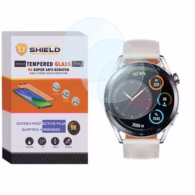 محافظ صفحه نمایش شیشه ای آلتیمیت شیلد مدل SH-UL مناسب برای ساعت هوشمند هوآوی GT3 46mm بسته سه عددی