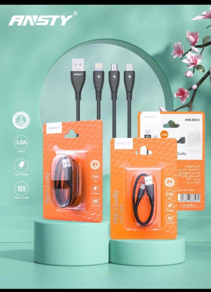خرید کابل شارژ تایپ c مدل ansty ans-820-t - بهاری موبایل