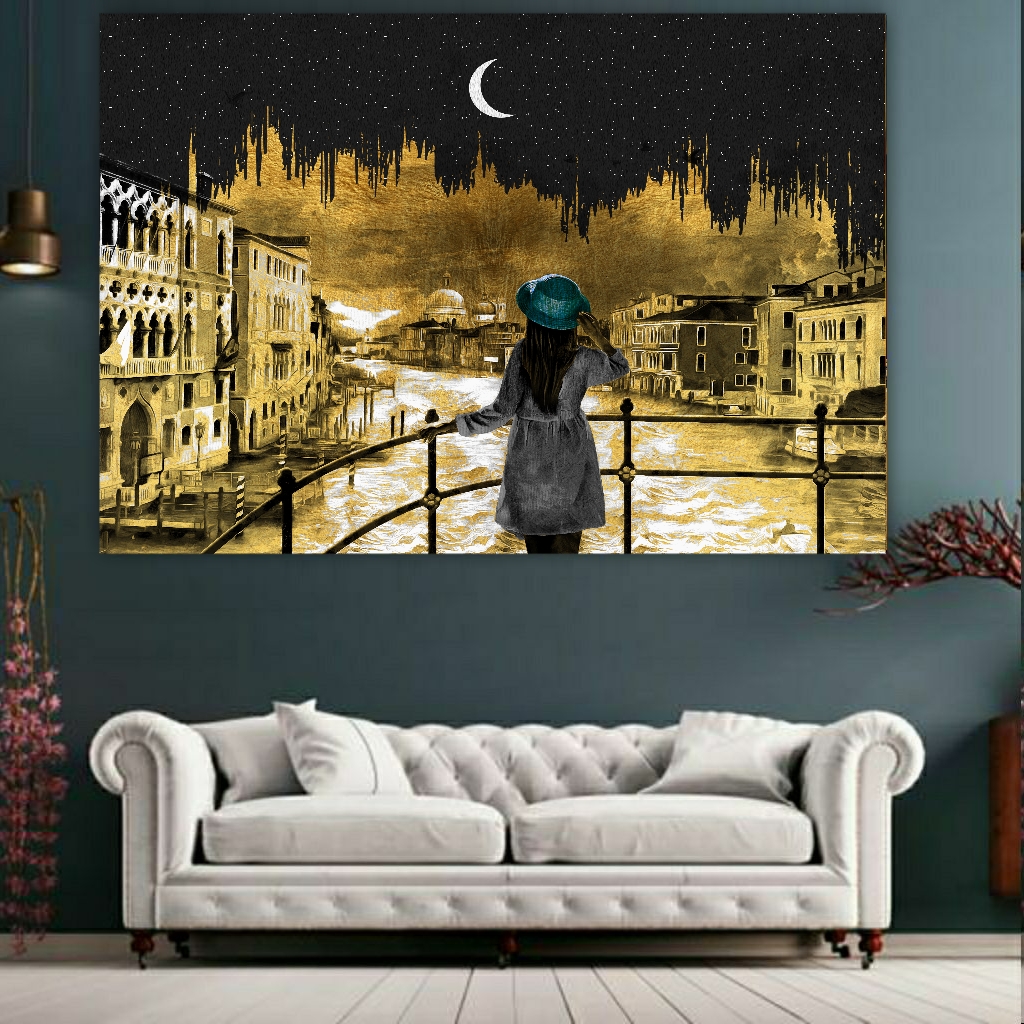 تابلو بوم طرح نقاشی زیبا شهر ونیز ایتالیا کد BH215
