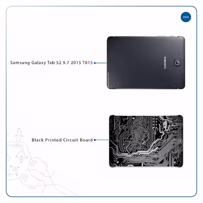 برچسب پوششی ماهوت مدل Black Printed Circuit Board مناسب برای تبلت سامسونگ Galaxy Tab S2 9.7 2015 T815