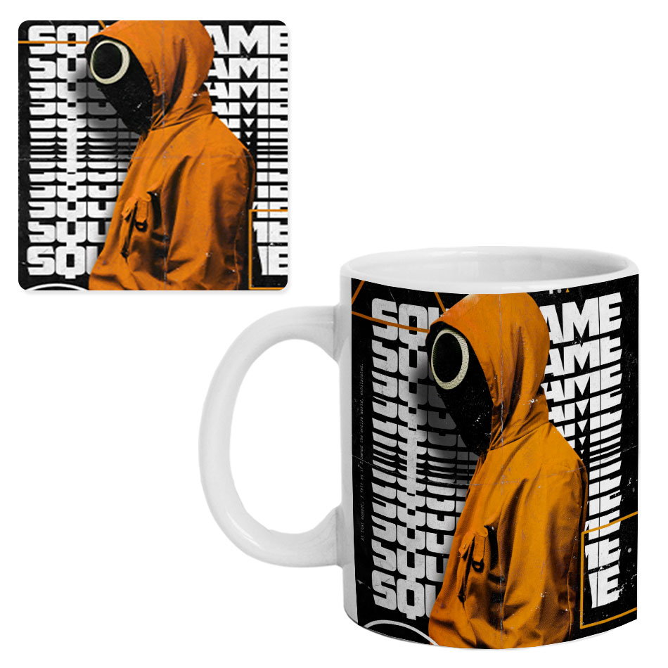 ماگ طرح Squid Game مدل M4032 به همراه زیرلیوانی